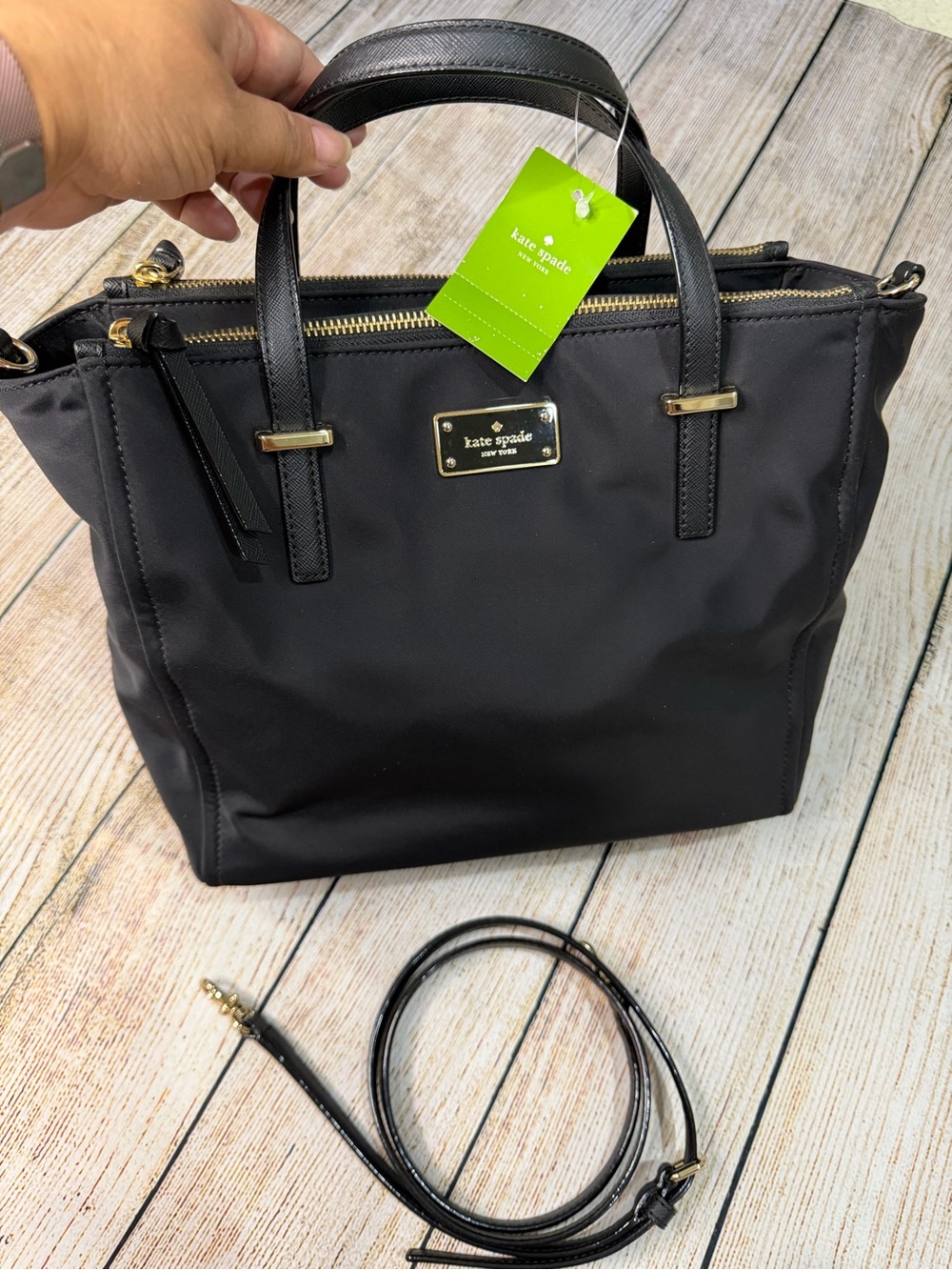 NWT Kate Spade Wilson Road Alyse Nylon Satchel Bag - Black